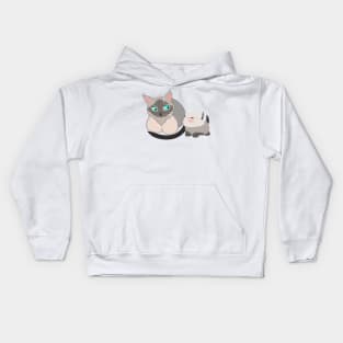 Mother cat and kitten siamese cats Kids Hoodie